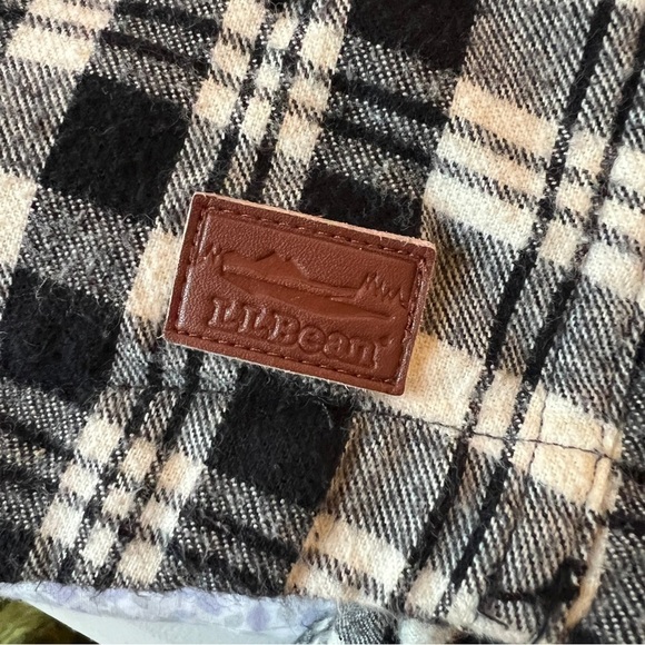 LL Bean Unisex Relaxed Fit Full Zip Flannel Plaid Hooded Jacket Size Medium - Picture 10 of 15